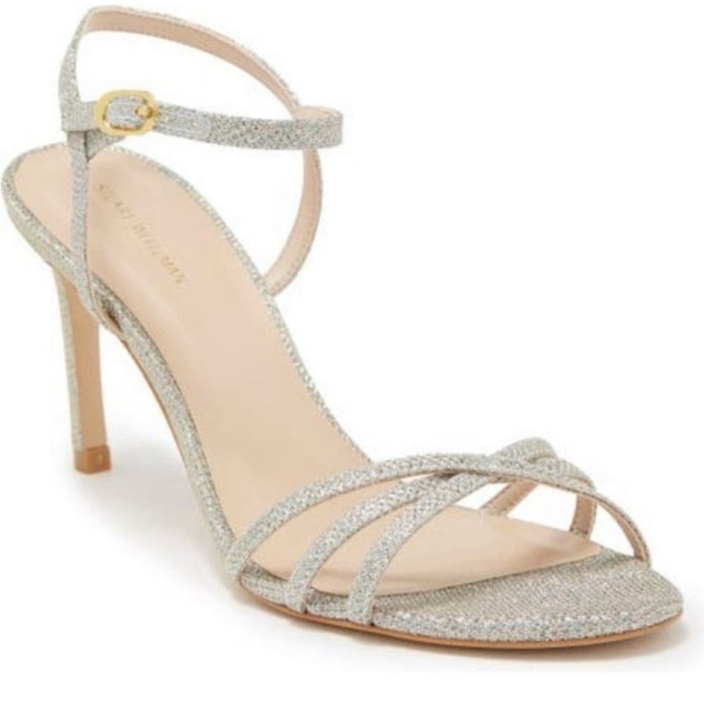 Stuart Weitzman Starla Heels in Platino